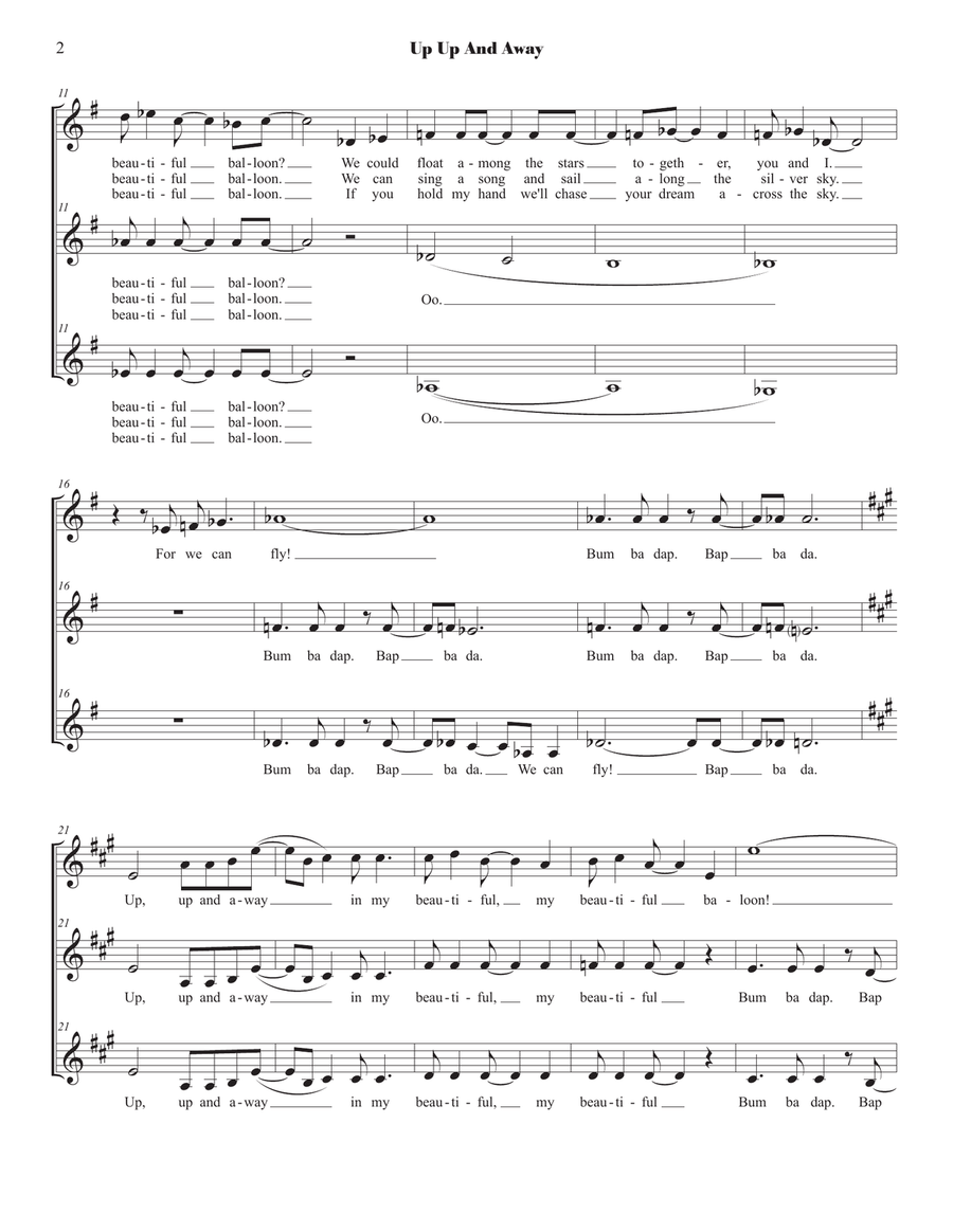 Up, Up And Away Up, Up And Away SSA scores gallery preview page 2