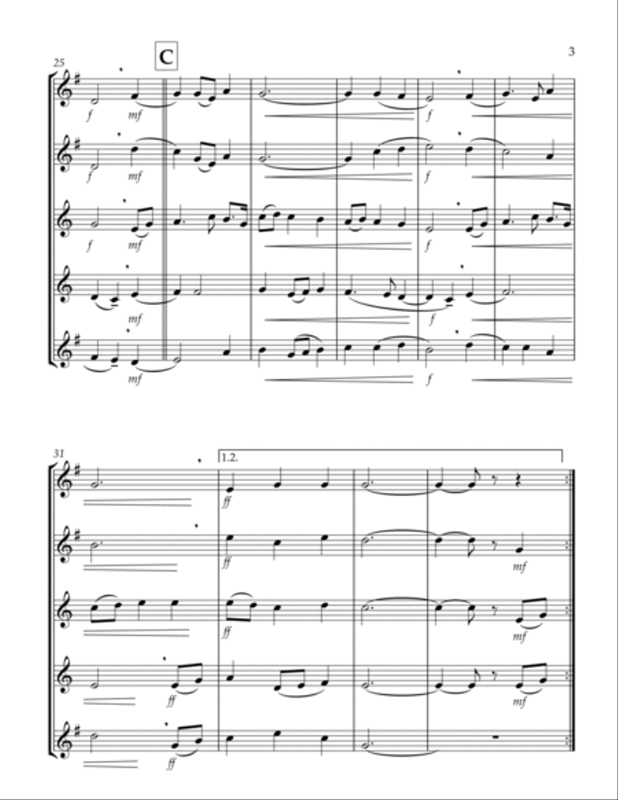 O God, Beyond All Praising (Thaxted) (Bb) (Saxophone Quintet - 2 Alto, 2 Tenor, 1 Bari) (Tenor lead) Saxophone Quintet scores gallery preview page 3