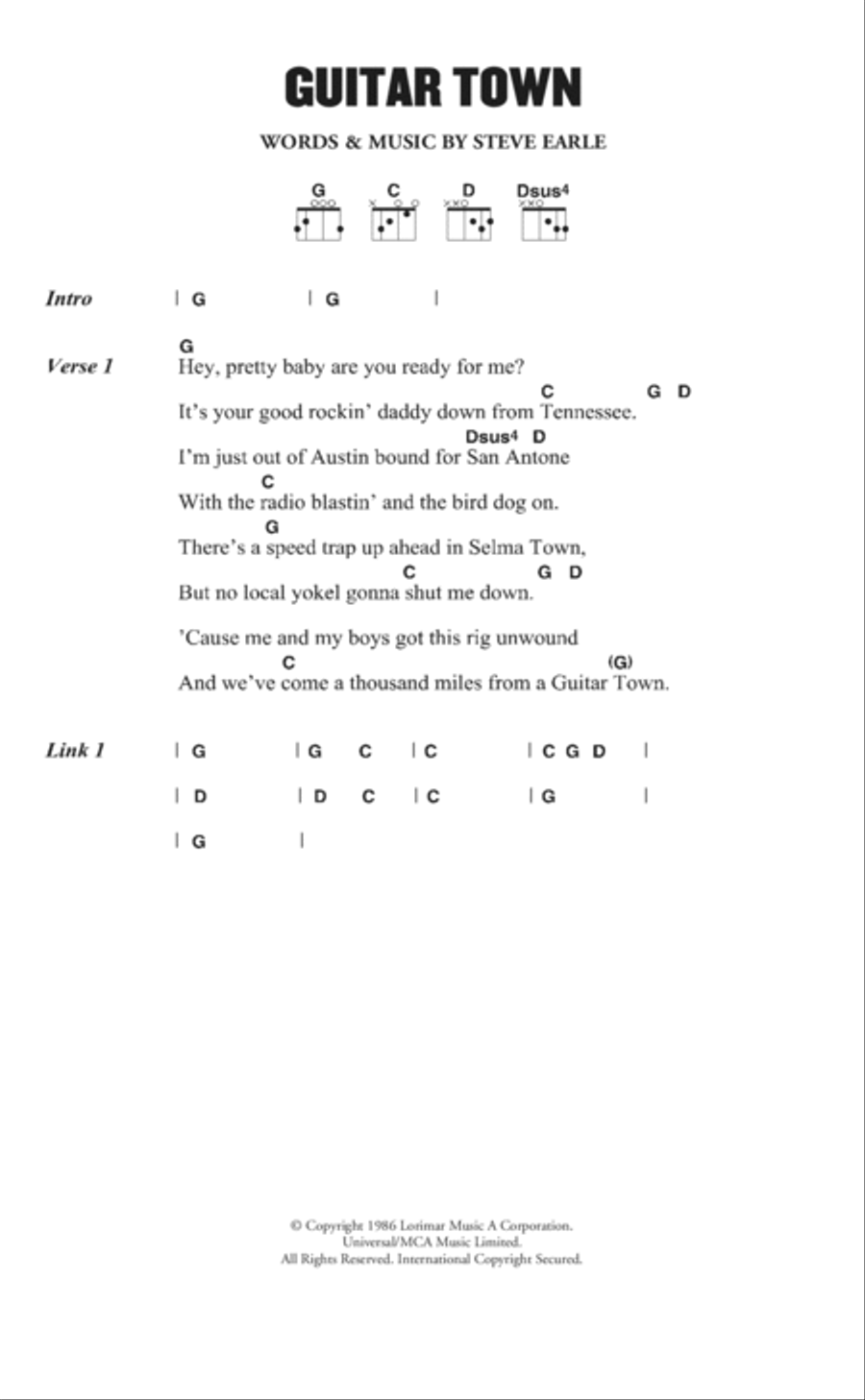Guitar Town Electric Guitar scores gallery preview page 1