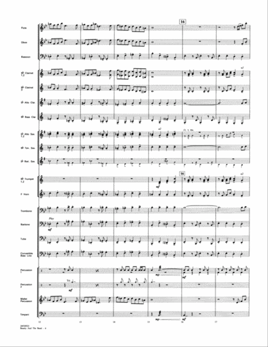 Selections from Beauty and the Beast - Full Score Concert Band scores gallery preview page 4