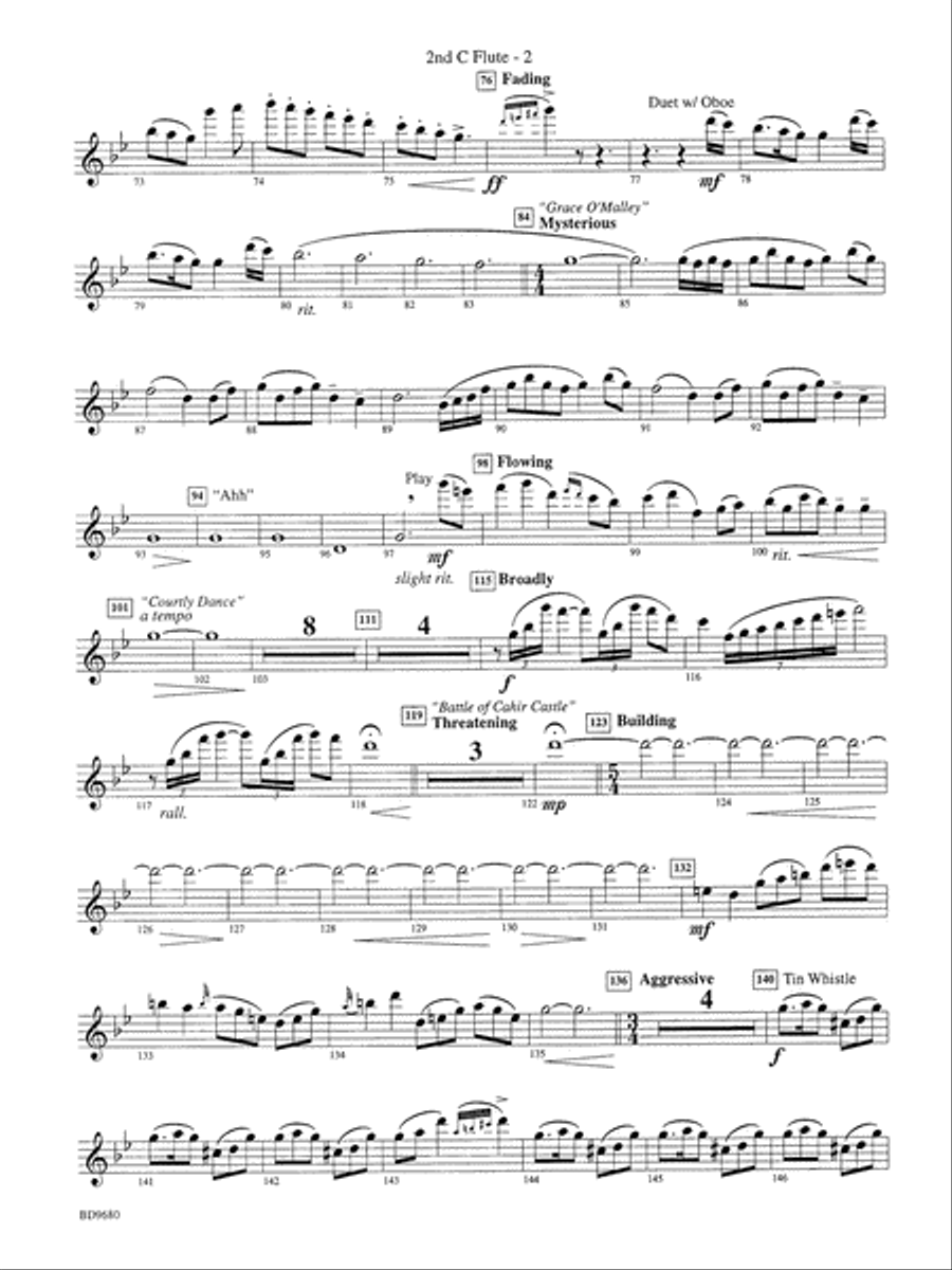 Ireland: Of Legend and Lore: 2nd Flute Concert Band scores gallery preview page 2