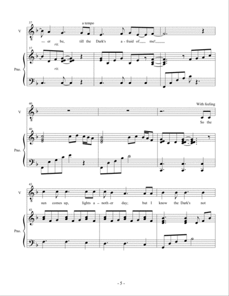 Till the Dark's Afraid of Me Piano scores gallery preview page 5