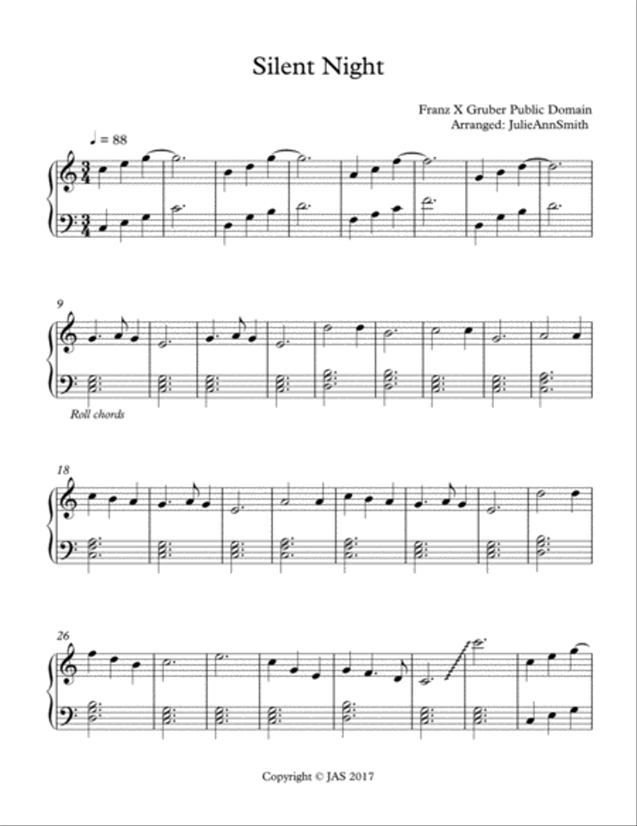 Silent Night Harp scores gallery preview page 1