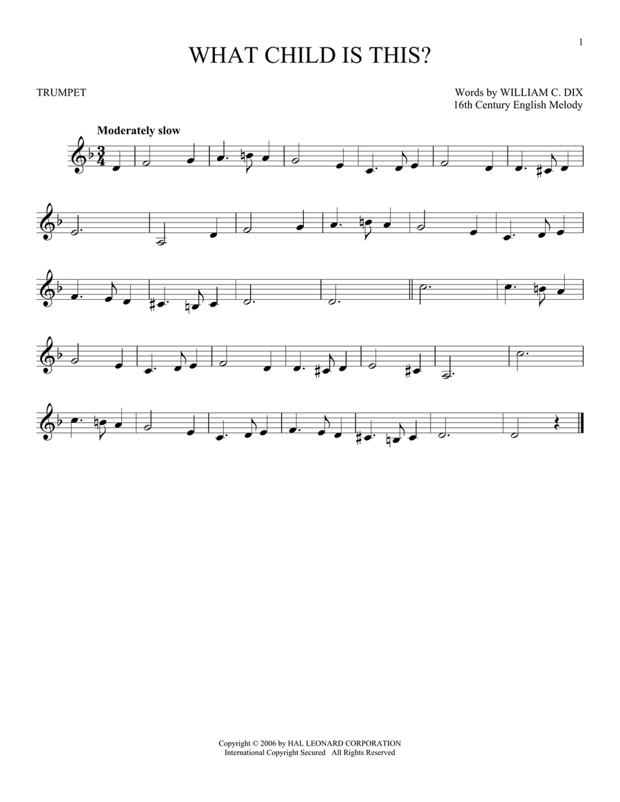 What Child Is This? What Child Is This? Trumpet Solo scores gallery preview page 1