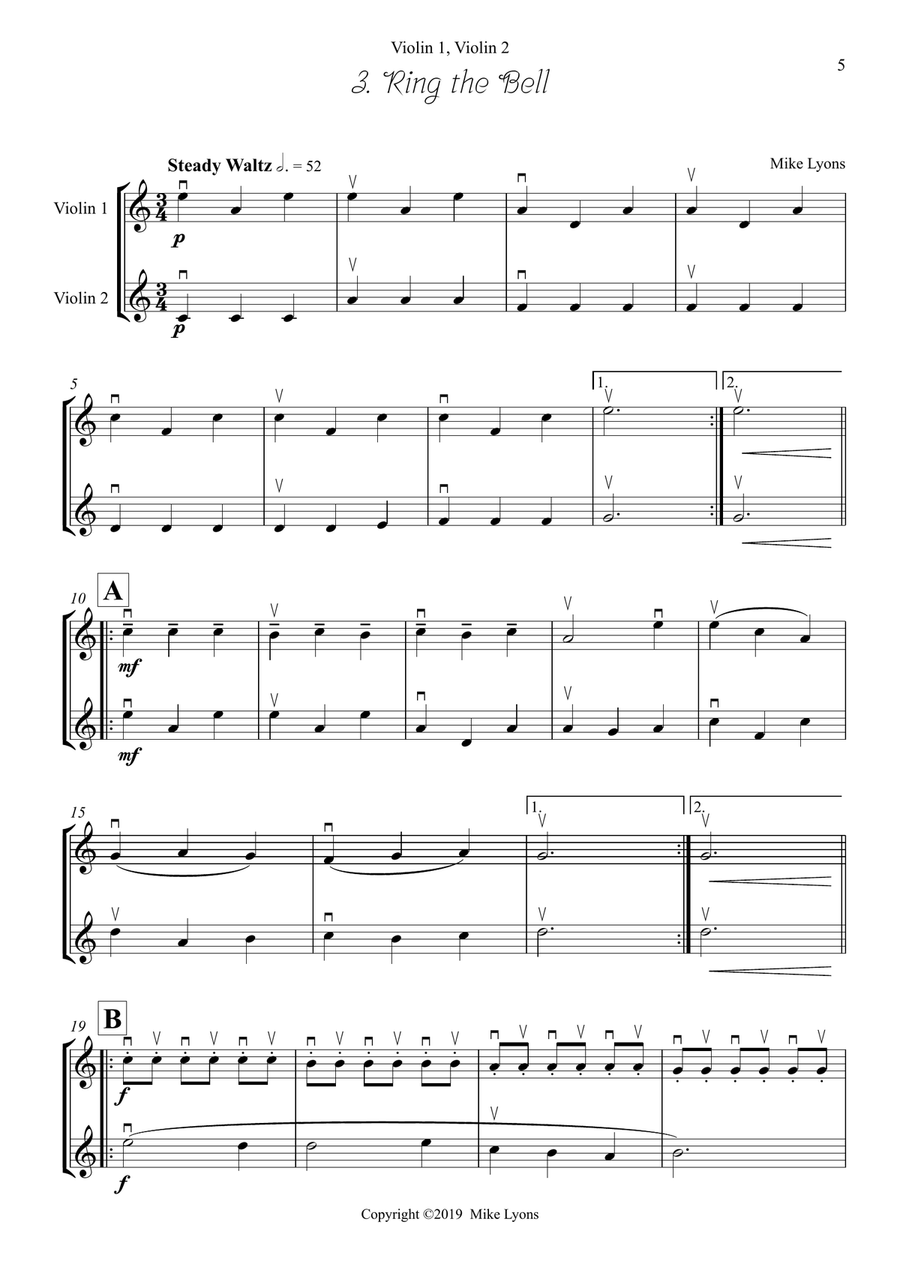 5 Duets for Beginner Violin String Duet scores gallery preview page 5