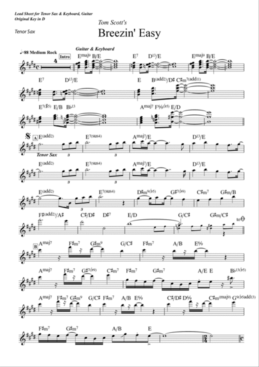 Breezin' Easy Tenor Saxophone scores gallery preview page 5