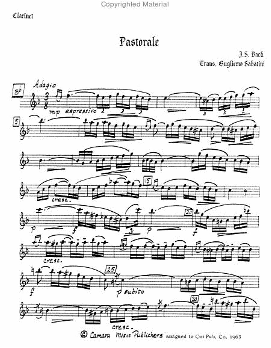 Pastorale (William Sabatini) Clarinet Solo scores gallery preview page 2