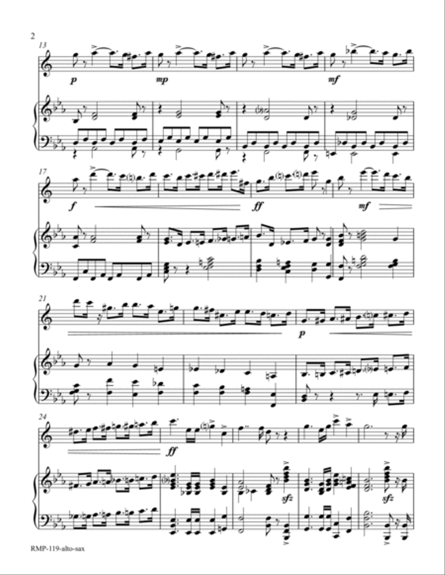 Verdi - Triumphal March from Aida (for alto sax with piano accompaniment) Alto Saxophone scores gallery preview page 2
