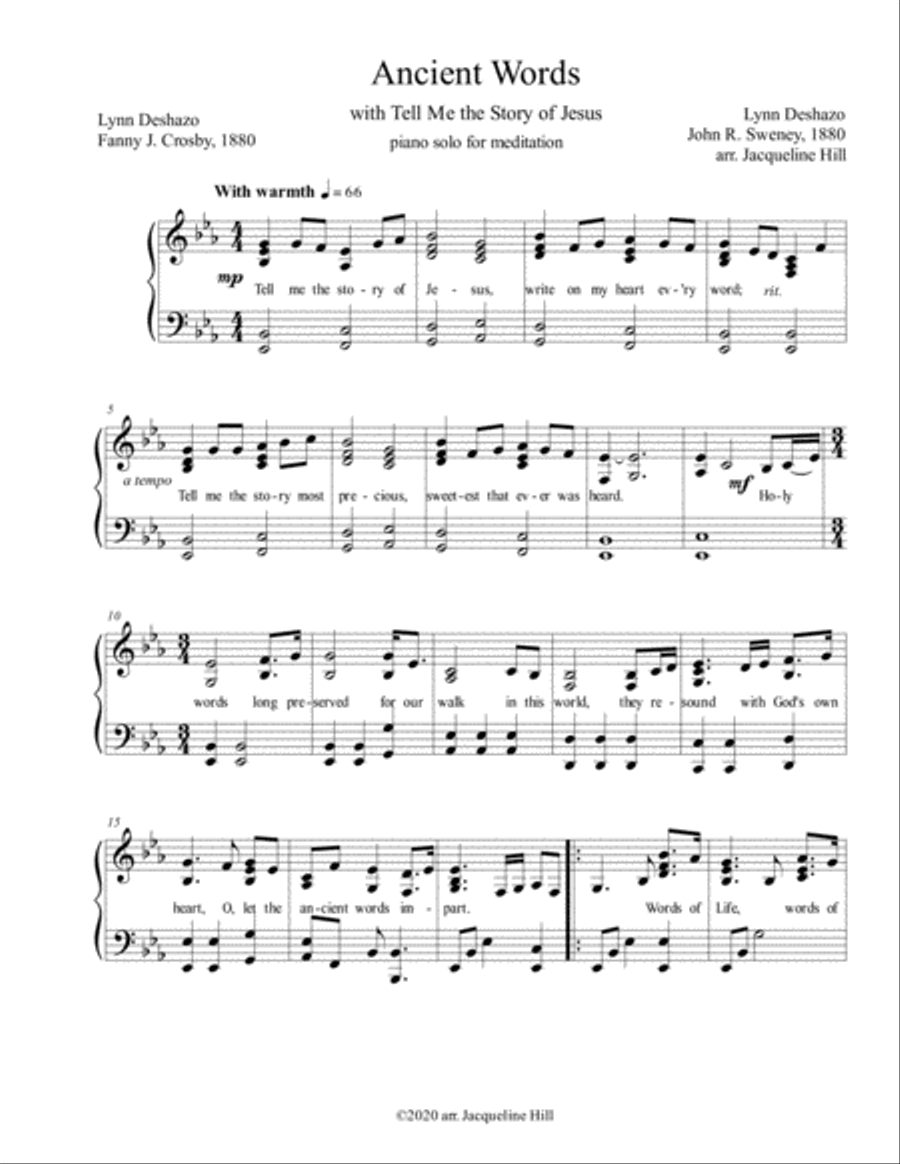 Ancient Words Ancient Words Piano Solo scores gallery preview page 1