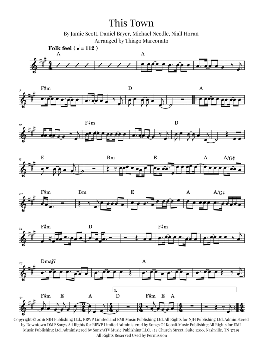This Town Piano scores gallery preview page 1