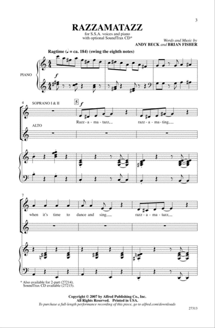 Razzamatazz SSA scores gallery preview page 1