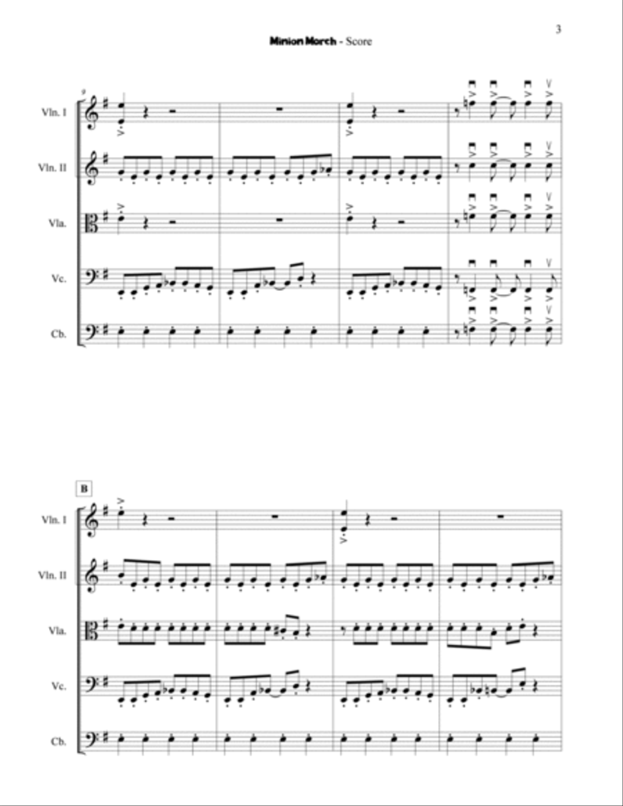 Minion March String Orchestra scores gallery preview page 3