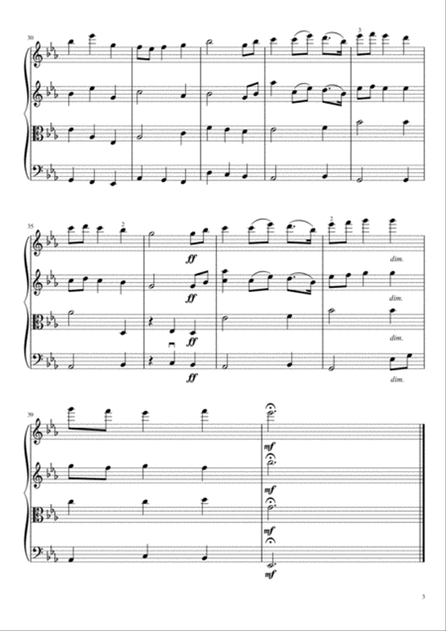 Jupiter Chorale Theme String Quartet scores gallery preview page 4