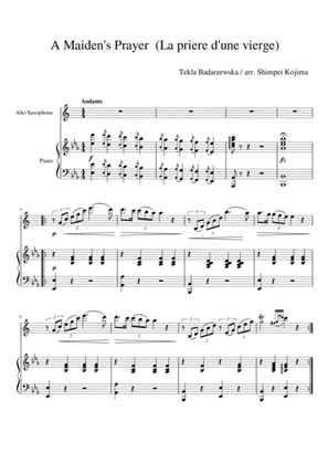 A Maiden's Prayer (La priere d'une vierge) for Alto Saxophone and Piano
