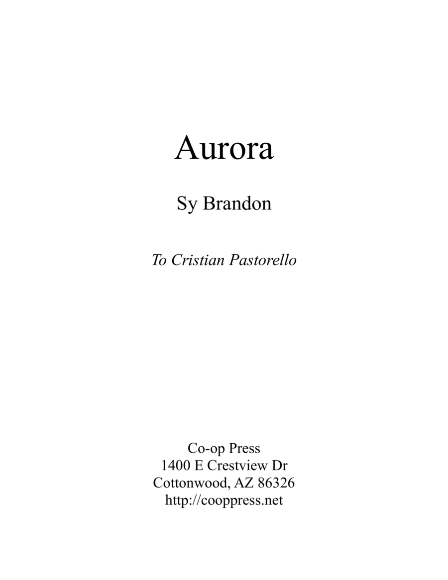 Aurora for Solo Piano image number null