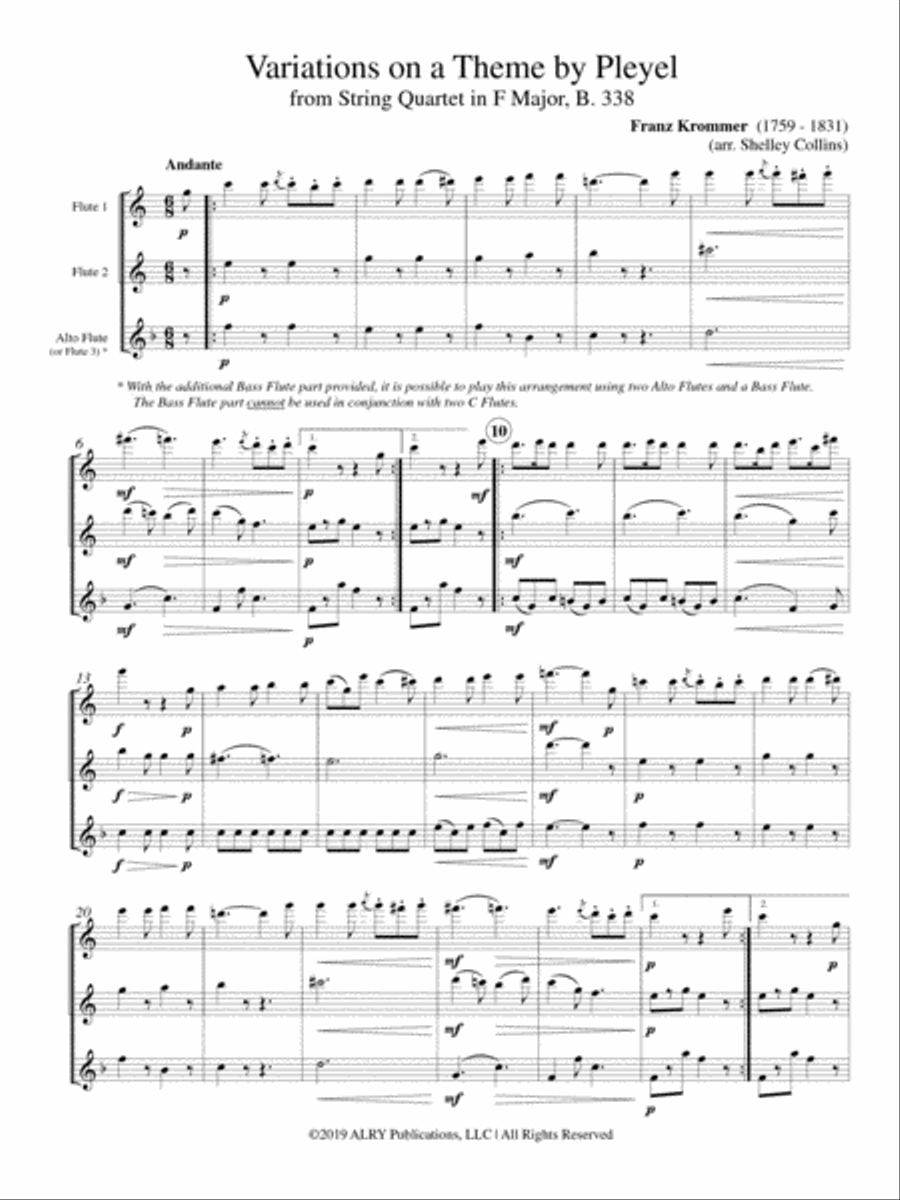 Variations on Theme by Pleyel for Flute Trio Flute Trio scores gallery preview page 2