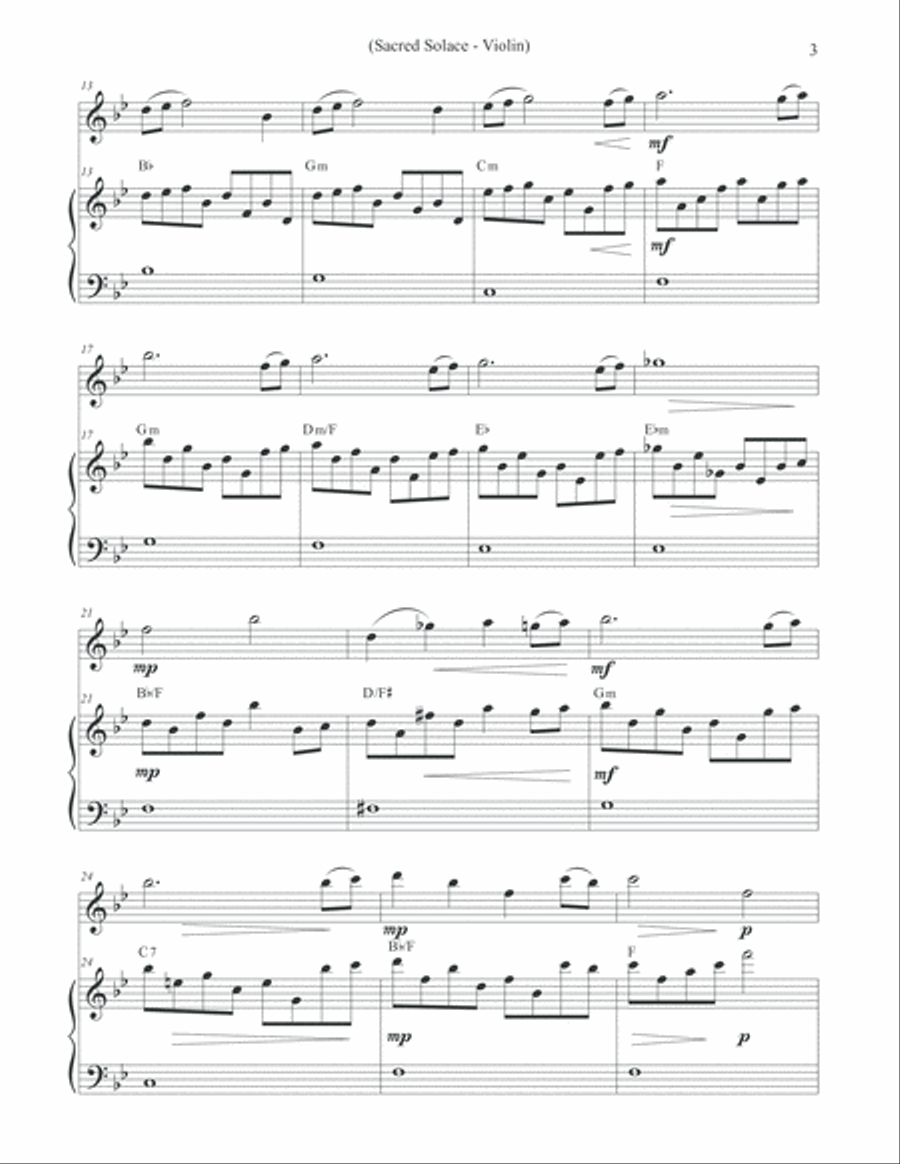 Sacred Solace - Solo Violin Violin Solo scores gallery preview page 3
