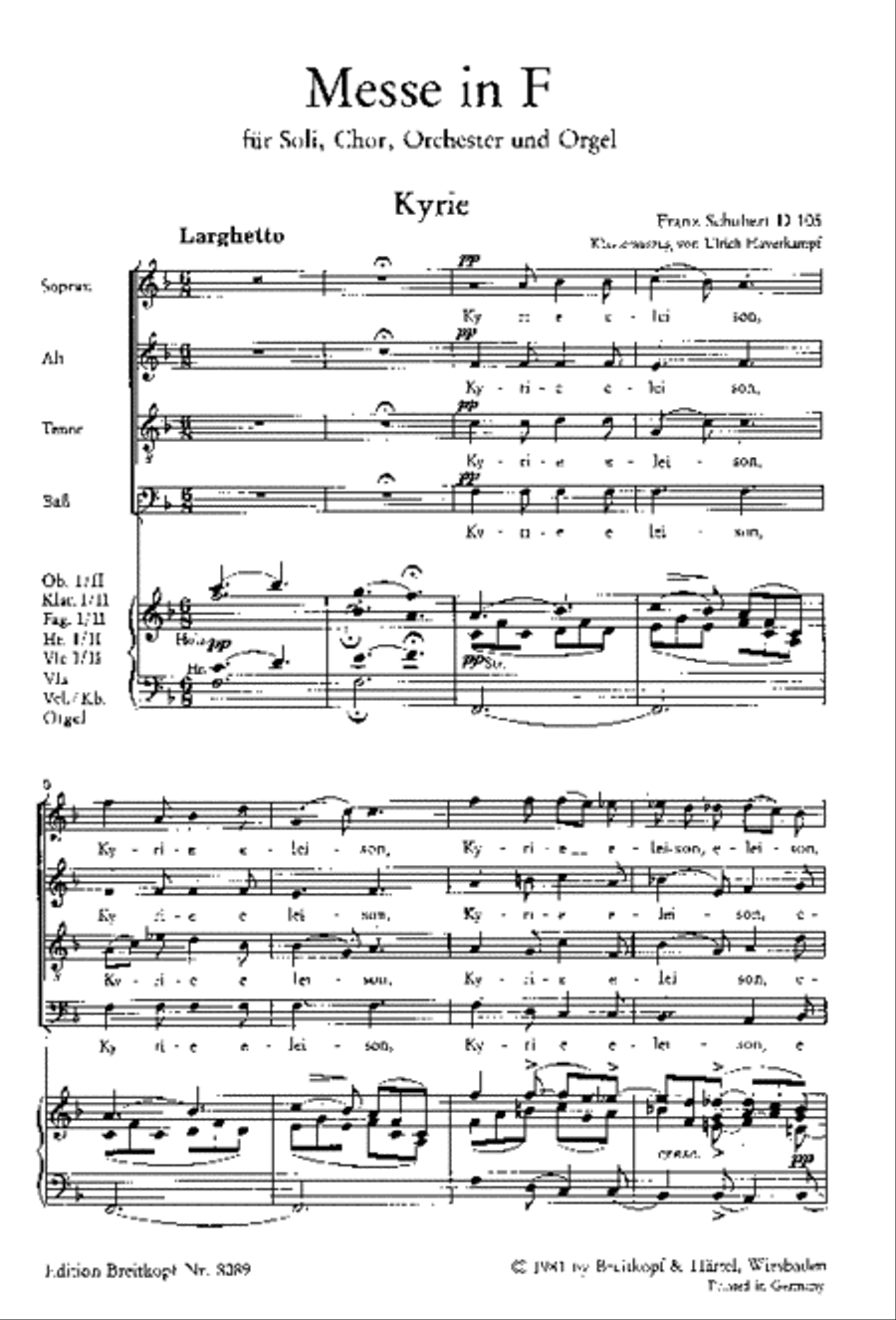 Mass in F major D 105 4-Part scores gallery preview page 2