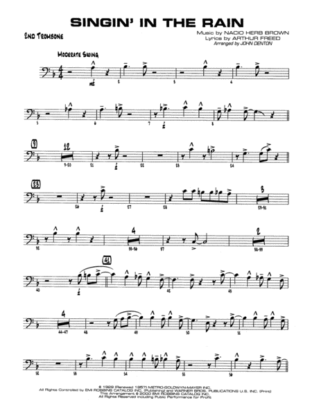 Singin' in the Rain: 2nd Trombone