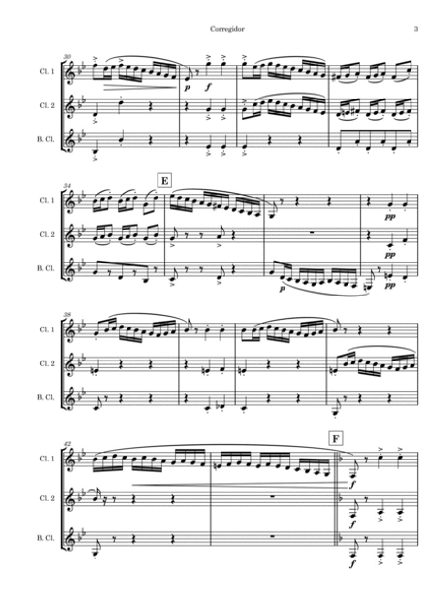 Dance of the Corregidor Dance of the Corregidor Clarinet Trio scores gallery preview page 3