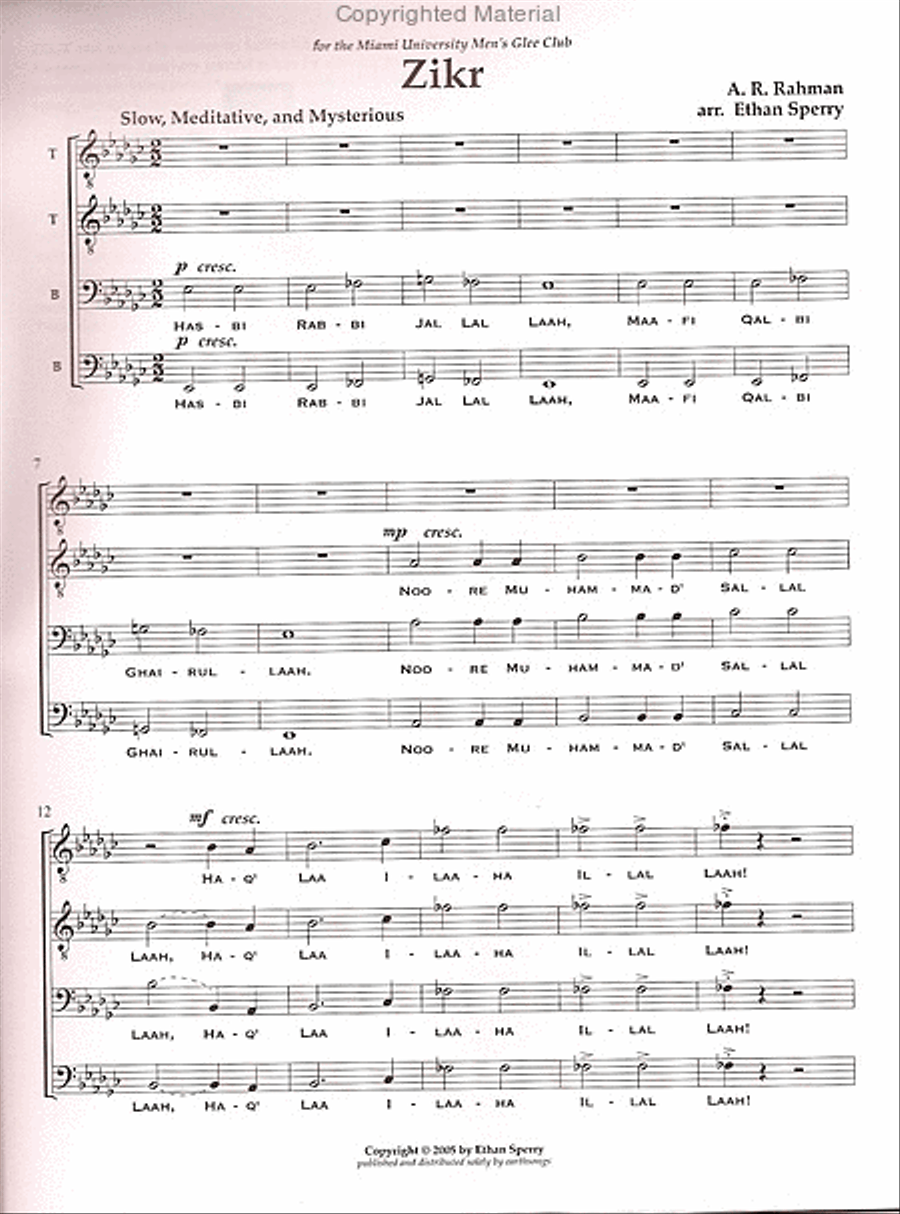 zikr zikr TTBB scores gallery preview page 2
