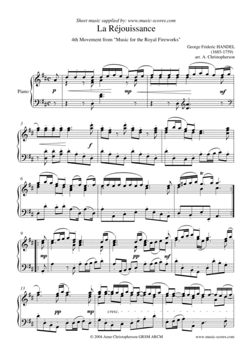La Réjouissance - Piano Solo image number null