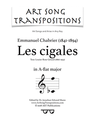 CHABRIER: Les cigales (transposed to A-flat major)