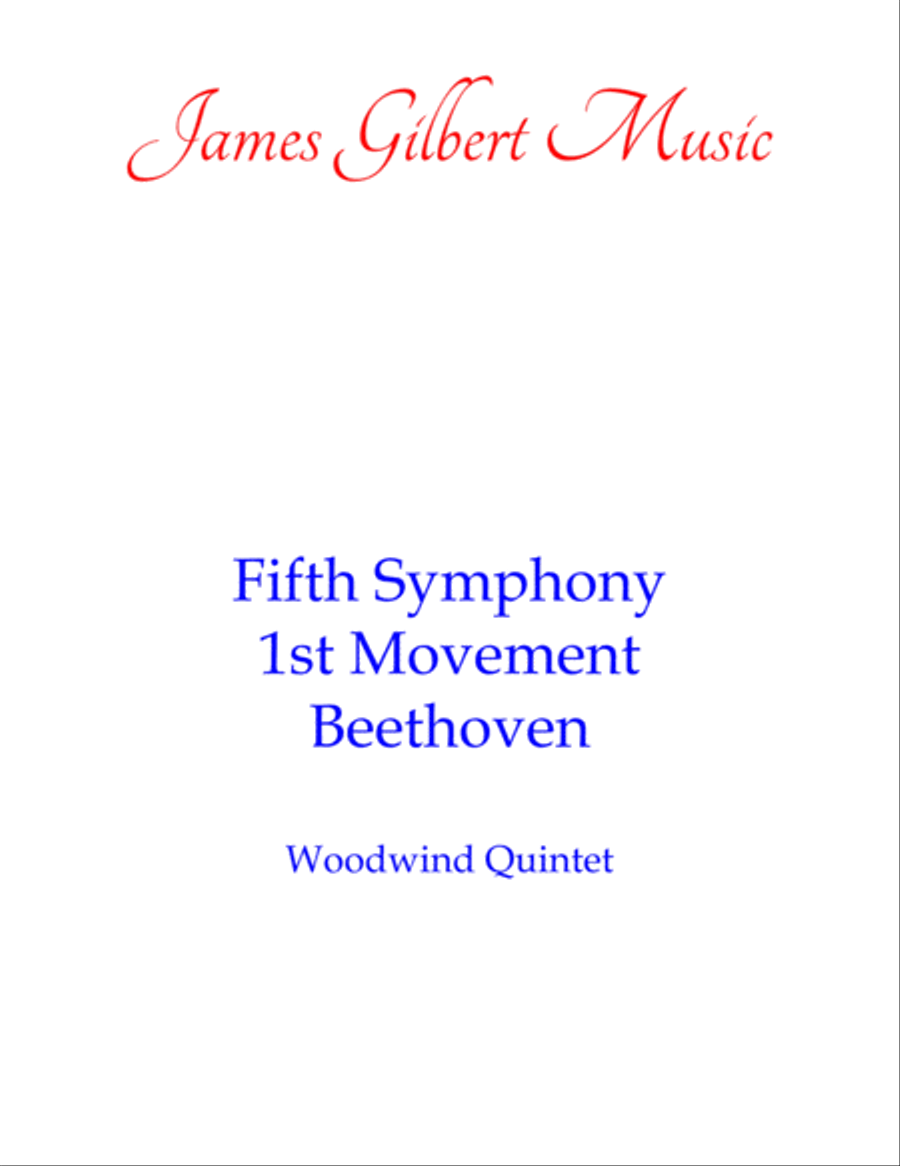 Beethoven's Fifth Symphony, 1st Movement Woodwind Quintet scores gallery preview page 1
