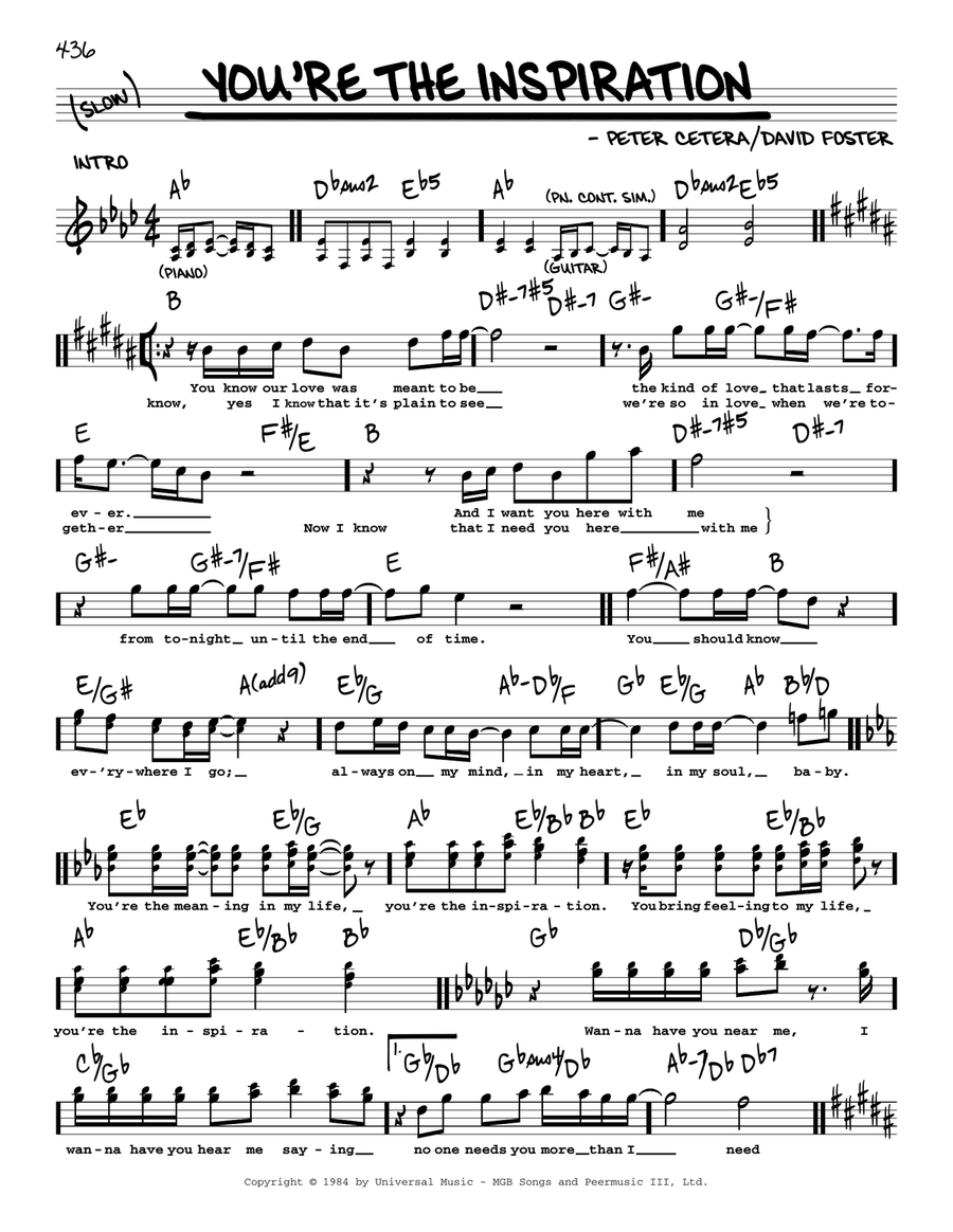 You're The Inspiration Voice scores gallery preview page 1