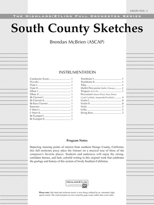 South County Sketches: Score