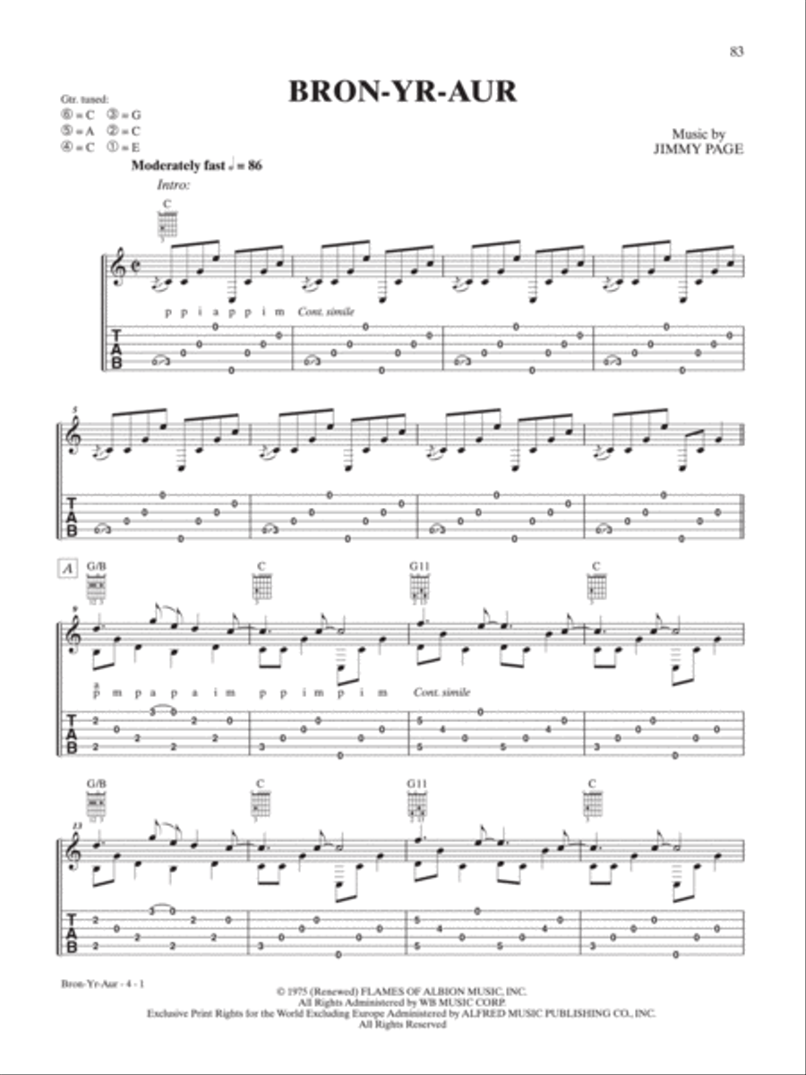 Bron-Yr-Aur Bron-Yr-Aur Guitar Tablature scores gallery preview page 1