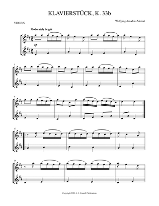 Klavierstück, K. 33b