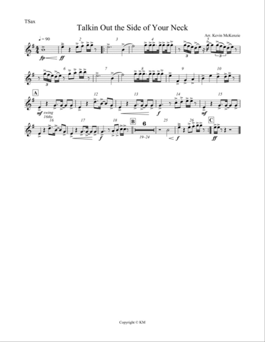 Talkin' Out Of The Side Of Your Neck Marching Band scores gallery preview page 6