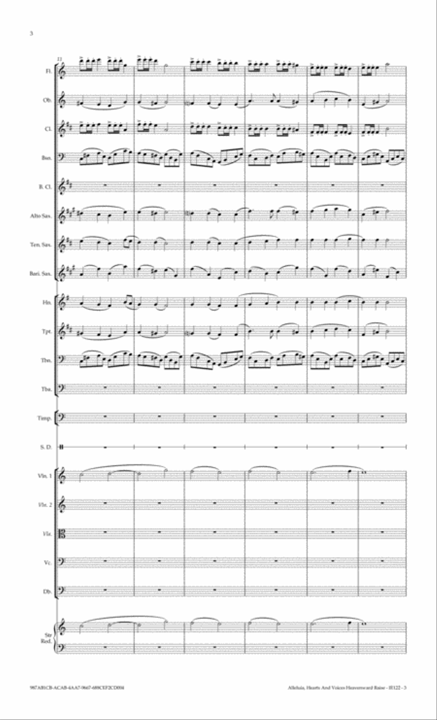 Alleluia, Hearts And Voices Heavenward Raise Full Orchestra scores gallery preview page 4