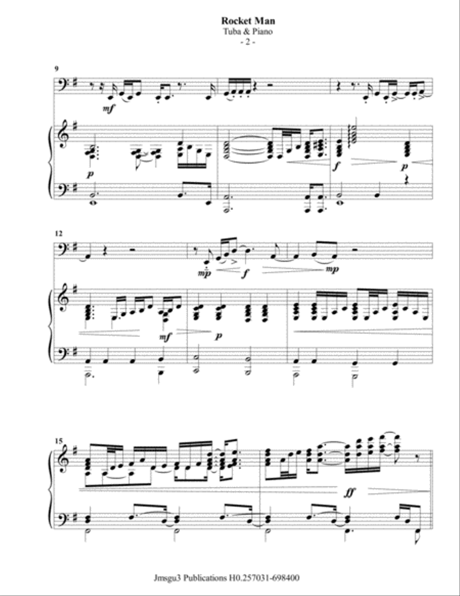 Rocket Man (I Think It's Gonna Be A Long Long Time) Piano scores gallery preview page 3