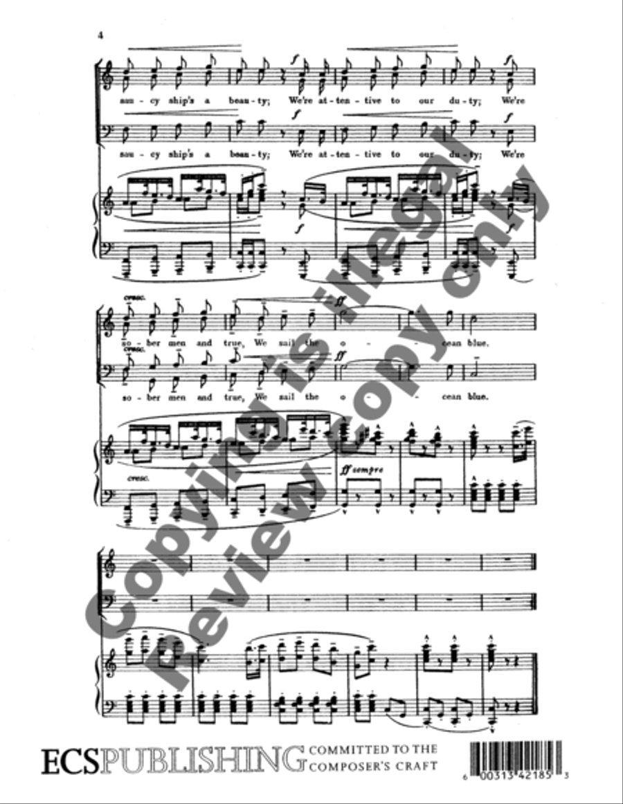 HMS Pinafore: We Sail the Ocean Blue TTBB scores gallery preview page 6