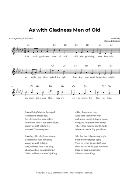 As with Gladness Men of Old (Key of G-Flat Major) image number null
