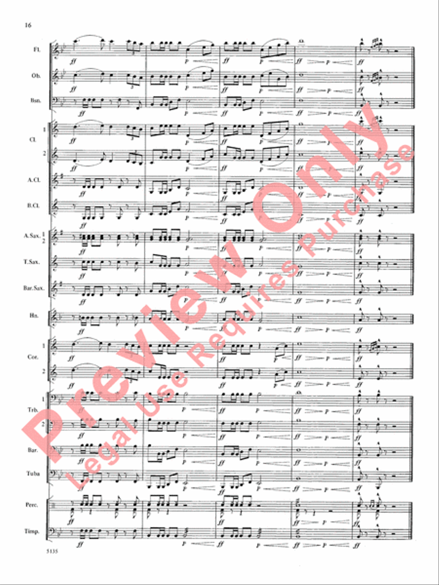 Procession of the Sardar Concert Band scores gallery preview page 17