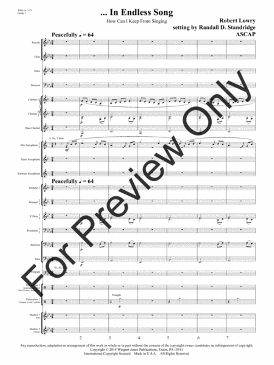 In Endless Song Concert Band scores gallery preview page 4