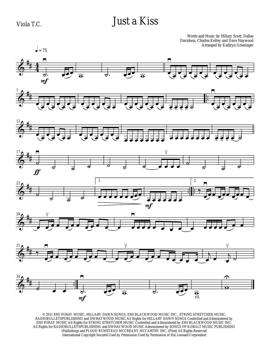 Just A Kiss String Quartet scores gallery preview page 4