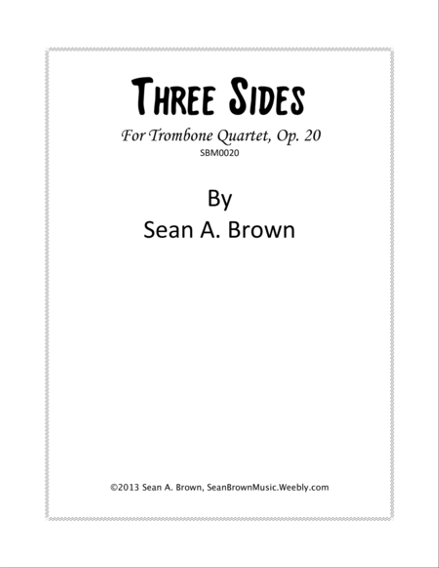 Three Sides for Trombone Quartet Trombone Quartet scores gallery preview page 1