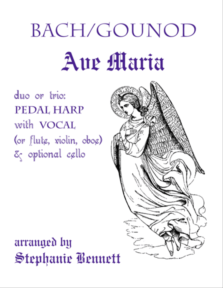 Ave Maria by Bach & Gounod, Duo or Trio Large Ensemble scores gallery preview page 1