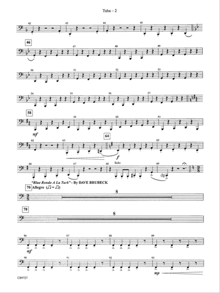 Dave Brubeck: It's About Time: Tuba Concert Band scores gallery preview page 2
