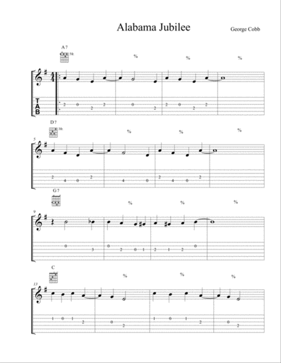 Alabama Jubilee Acoustic Guitar scores gallery preview page 1