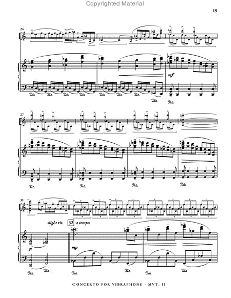 Concerto for Vibraphone (piano reduction) Percussion Ensemble scores gallery preview page 10