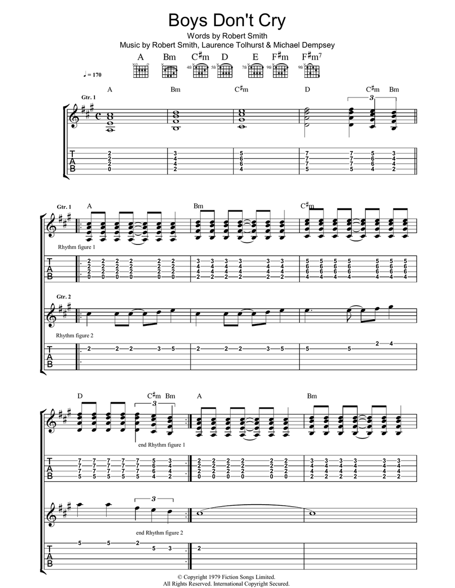 Boys Don't Cry Boys Don't Cry Acoustic Guitar scores gallery preview page 1