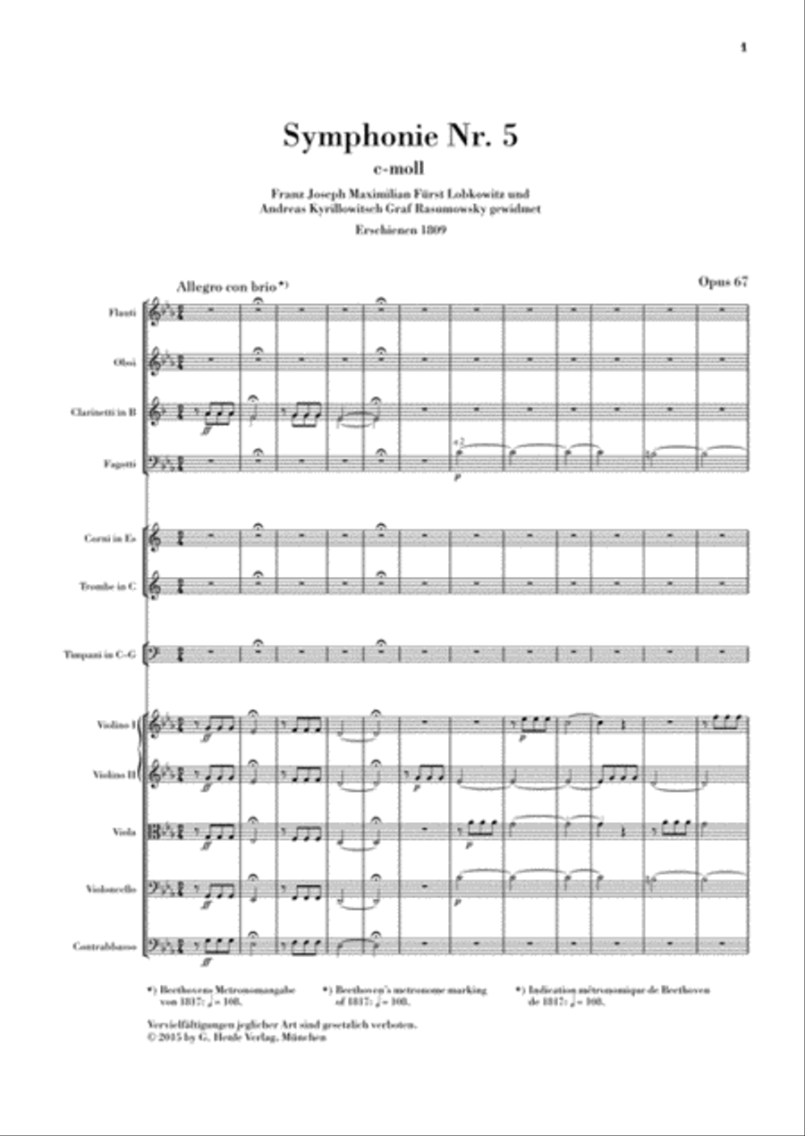 Symphony No. 5 in C minor, Op. 67 Orchestra scores gallery preview page 2