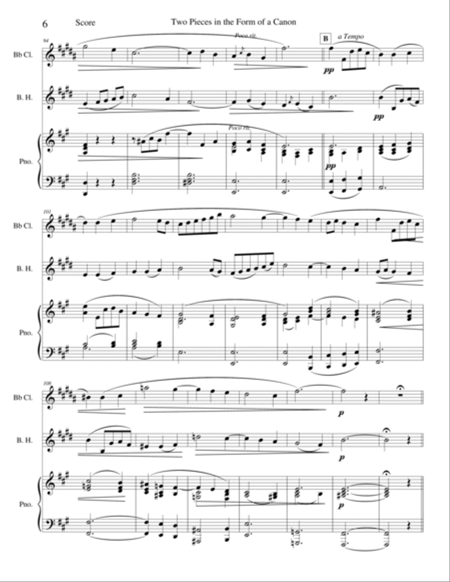 Two Pieces in the Form of a Canon Woodwind Duet scores gallery preview page 6