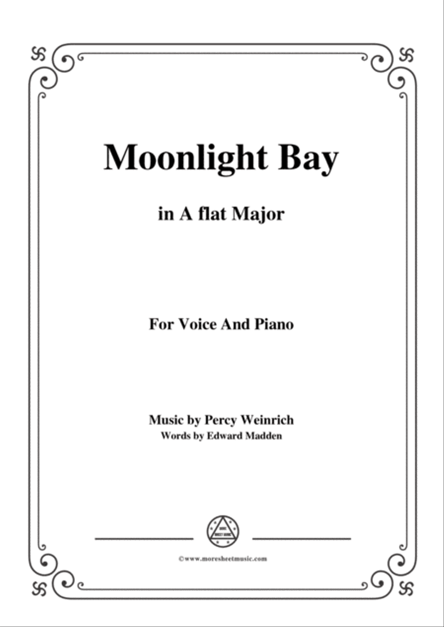 Percy Wenrich-Moonlight Bay,in A flat Major,for Voice and Piano Voice Solo scores gallery preview page 1