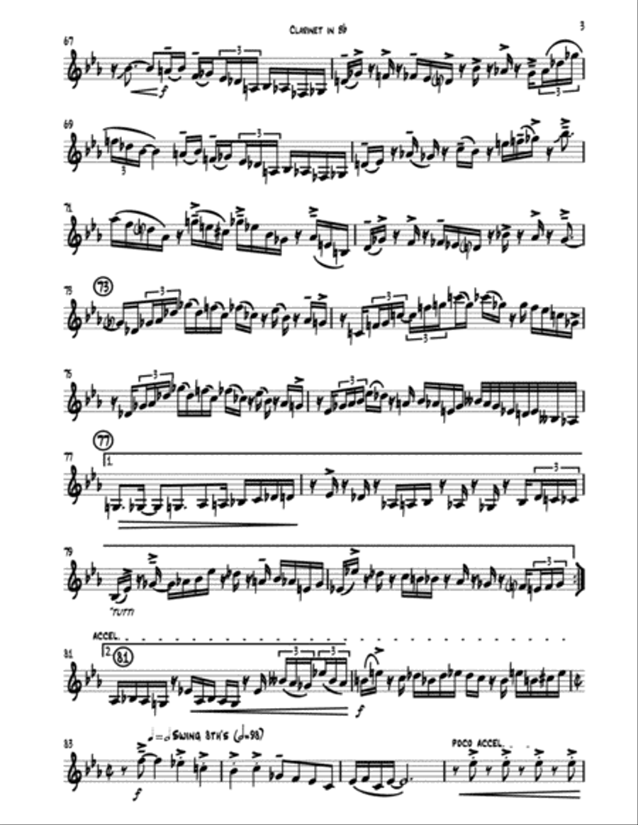 Bourbon Street Clown (Clarinet Part) Small Ensemble scores gallery preview page 3